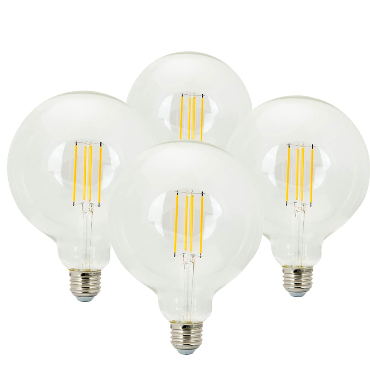 LED G40 Edison Globe Bulb - Amber - 8.5W - Pack of 4 - Dimmable