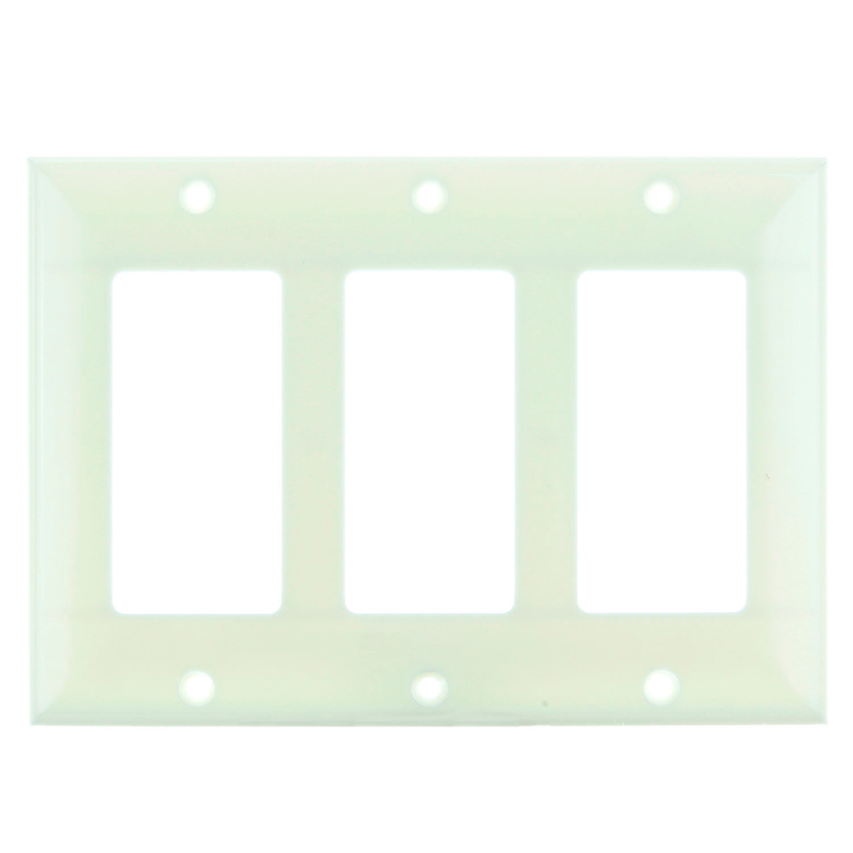 Decorative Switch & Receptacle Plate - Almond - 3-Gang - Pack of 12 - Break-Proof Plastic