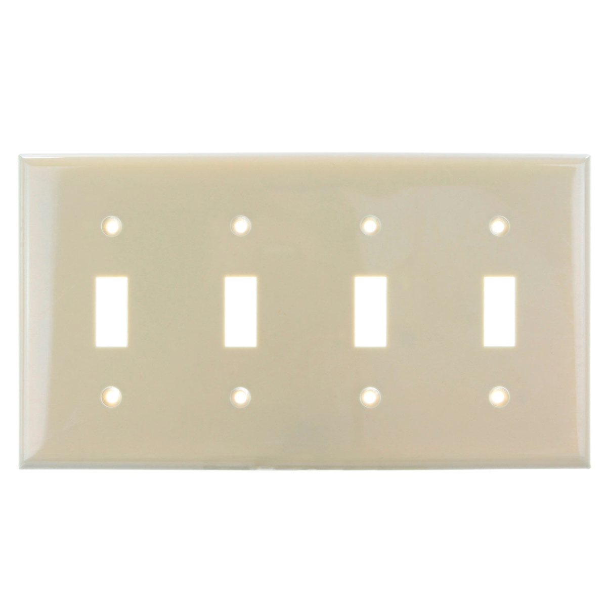B3167365 Sunlite Toggle Switch Plate - 4-Gang - Ivory - Pack of 12