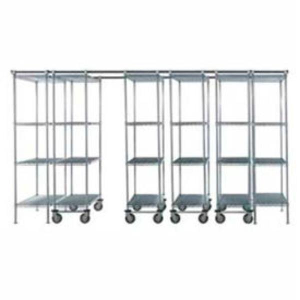 Global Industrial ST2177928C 14 ft. Nexel Space-Trac 6 Unit Chrome High Density Shelving, Silver - 72 x 21 x 76 in.