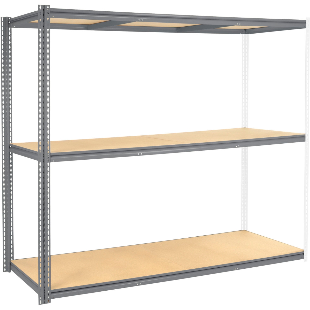 Heavy Duty Boltless Shelving Add-On - Gray - 96 x 48 x 60 in. - Wood Deck