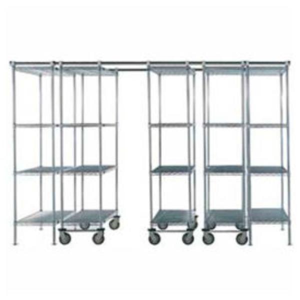 Global Industrial ST2177923C 14 ft. Nexel Space-Trac 5 Unit Chrome High Density Shelving, Silver - 72 x 24 x 88 in.