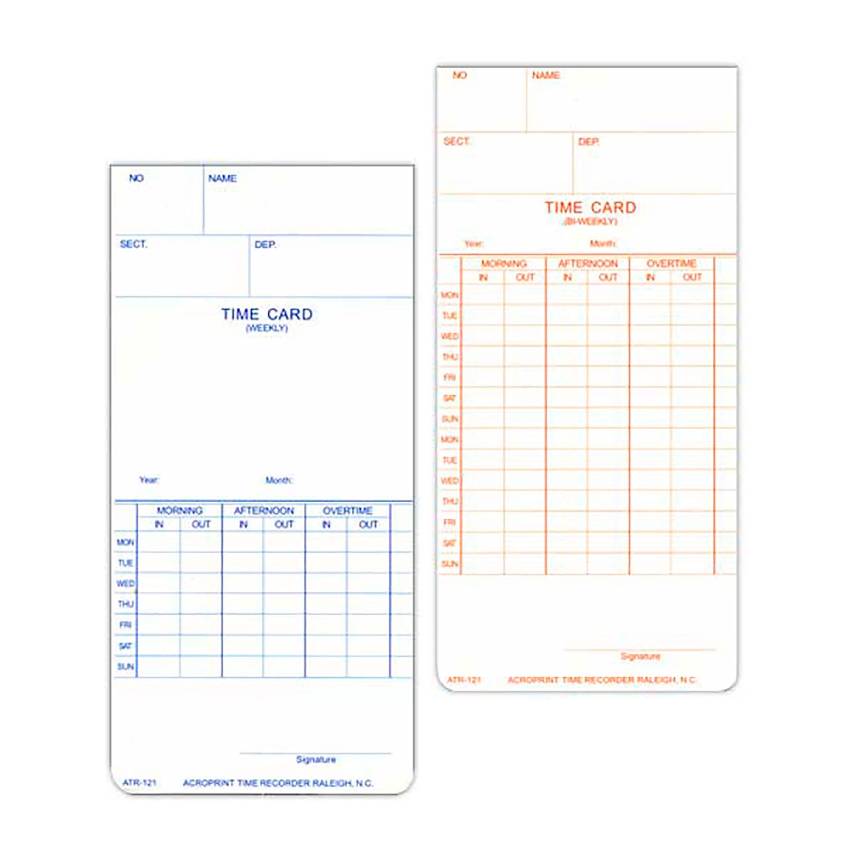 773205 Weekly & Bi-Weekly Time Card for Electronic Time Clock