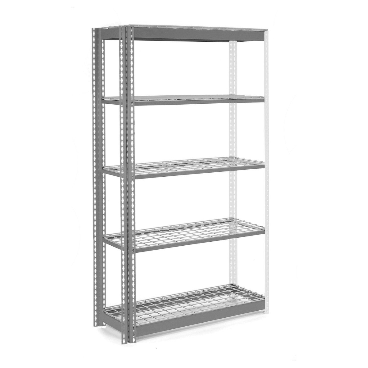Heavy Duty Boltless Shelving Add-On - Gray - 48 x 18 x 60 in. - Wire Deck