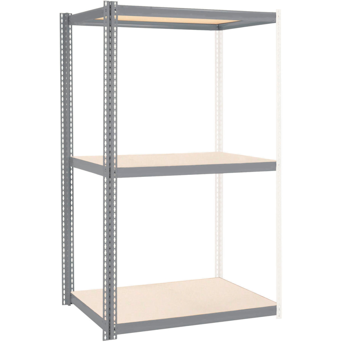 Heavy Duty Boltless Shelving Add-On - White - 48 x 48 x 60 in. - Laminate Deck