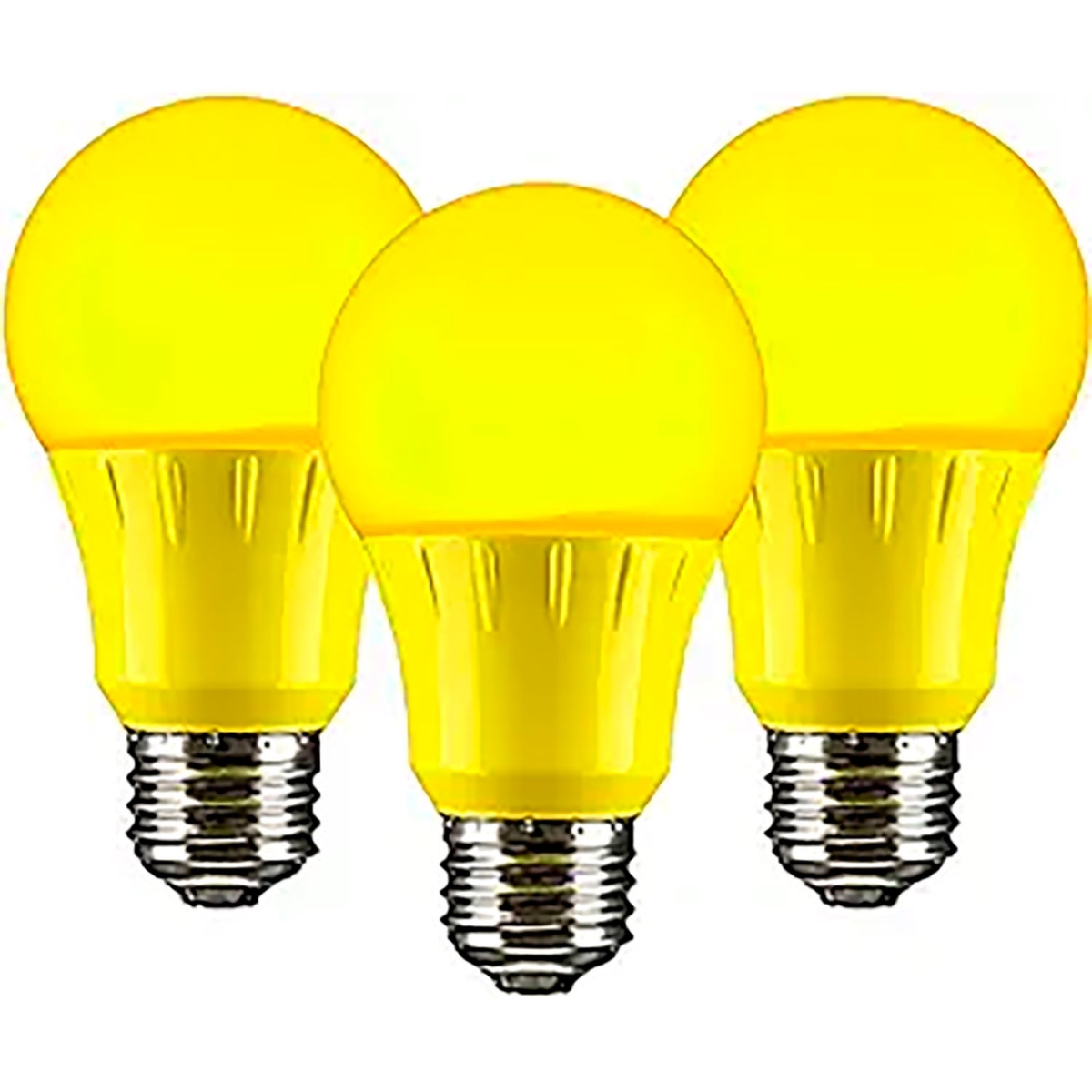 B3166846 Sunlite LED A19 Colored Light Bulb - E26 Base - 3W - 1800 Lumens - Yellow - Pack of 3