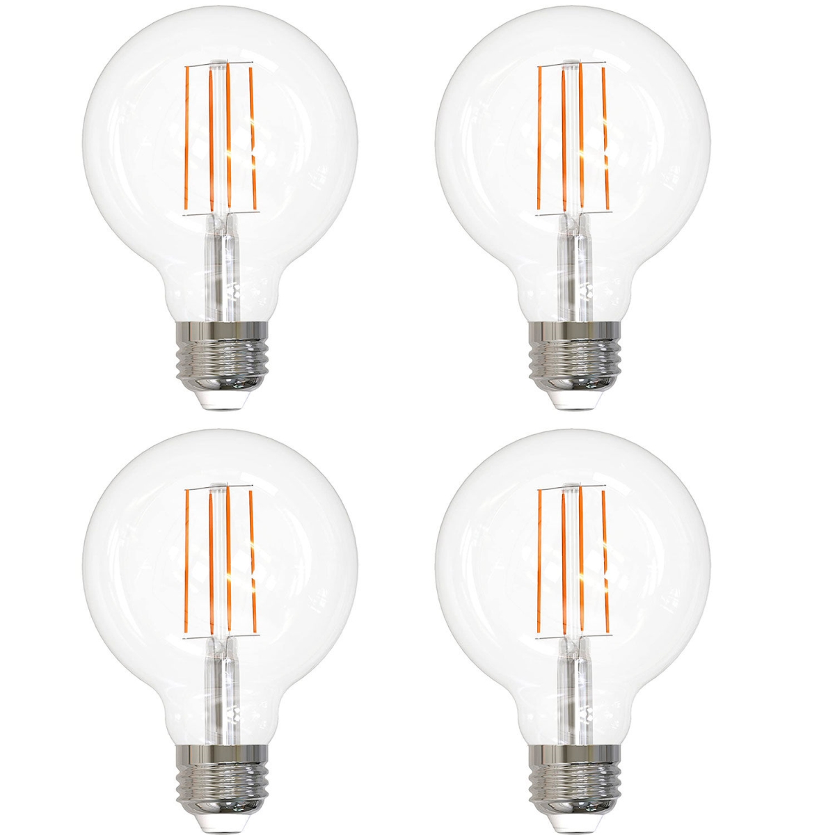 B3166863 Sunlite LED G25 Edison Globe Light Bulb - E26 Base - 8.5W - 800 Lumens - 27K - Soft White - Pack of 4