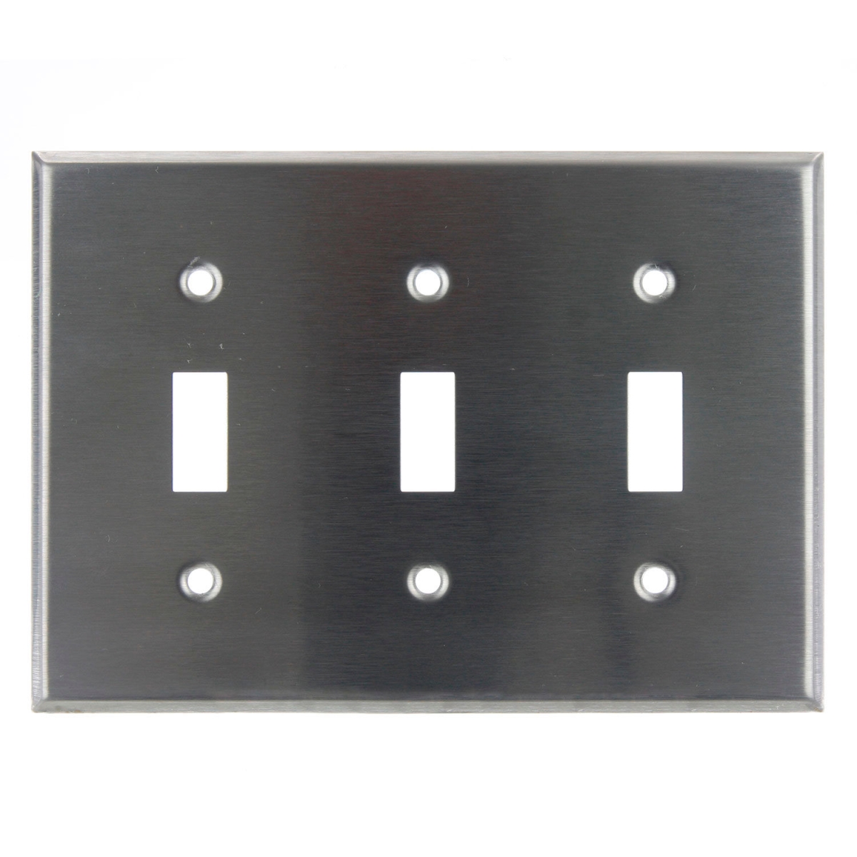 B3167153 Sunlite Toggle Switch Plate - 3-Gang - Silver - Pack of 12