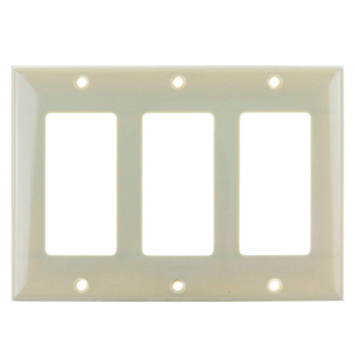 B3167319 Sunlite Decorative Switch & Receptacle Plate - 3-Gang - Ivory - Pack of 12