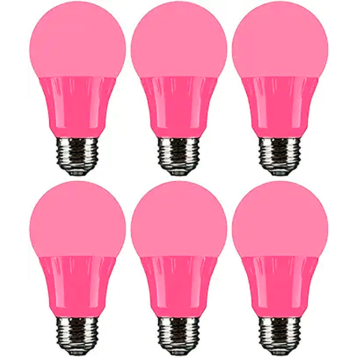 B3166985 Sunlite LED A19 Colored Light Bulb - E26 Base - 3W - 140 Lumens - Pink - Pack of 6