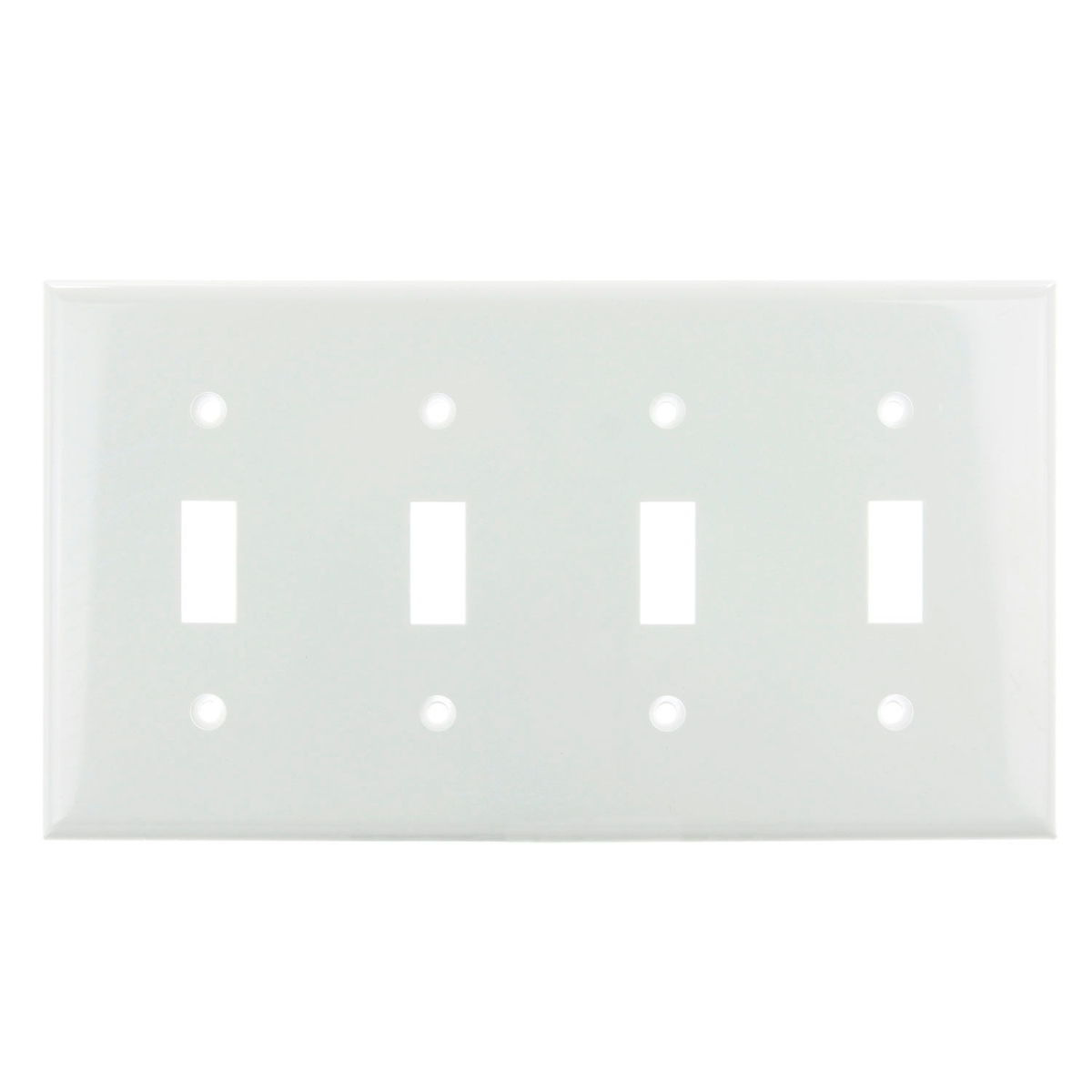 B3167154 Sunlite Toggle Switch Plate - 4-Gang - White - Pack of 12
