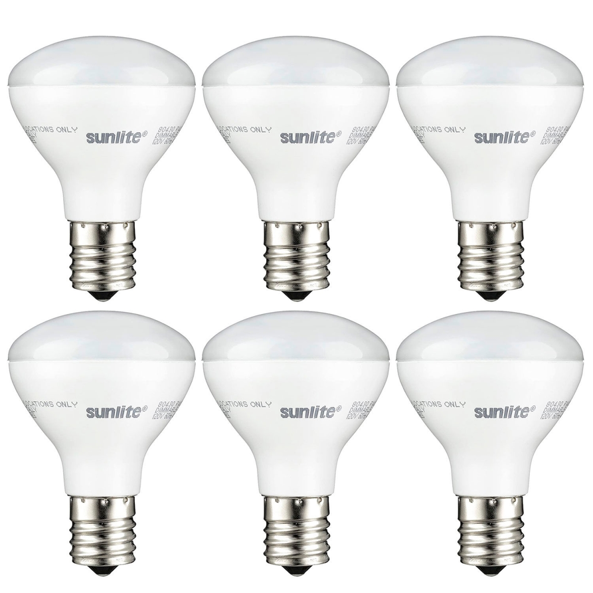 B3166904 Sunlite LED R14 Reflector Floodlight Bulb - E17 Base - 4W - 250 Lumens - 30K - Warm White - Pack of 6