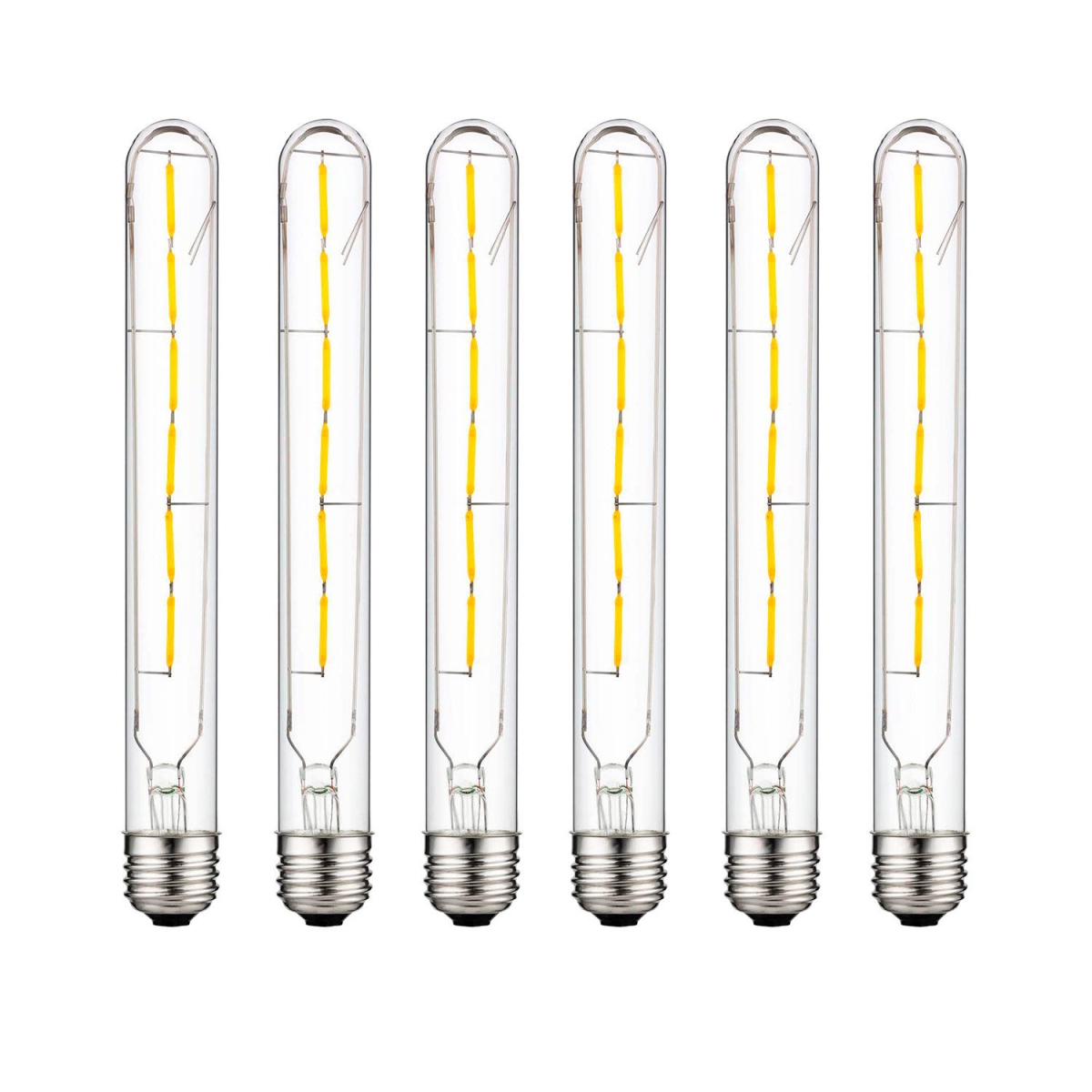 B3166938 Sunlite LED T8 Tubular Filament Light Bulb - E26 Base - 5W - 430 Lumens - 2200K - Amber - Pack of 6