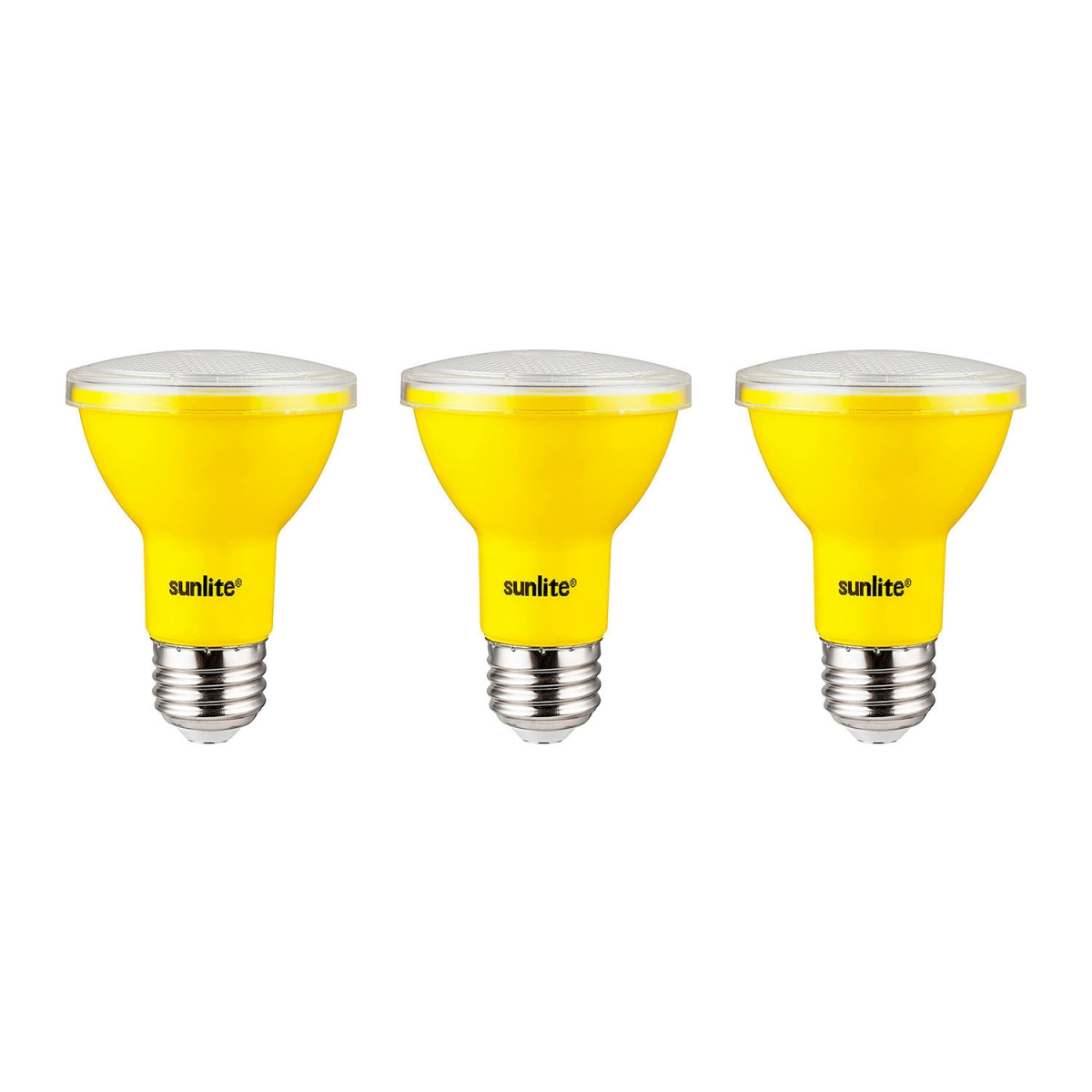 B3166952 Sunlite LED PAR20 Colored Recessed Light Bulb - E26 Base - 3W - Yellow - Pack of 3