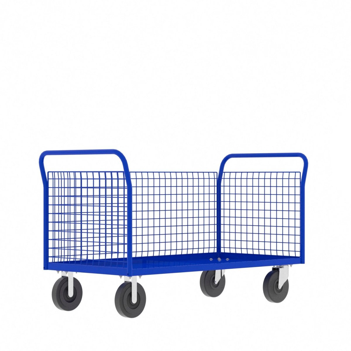 Picture of Valley Craft 5995318 3-Sided Platform Cage Cart 4824 - Blue