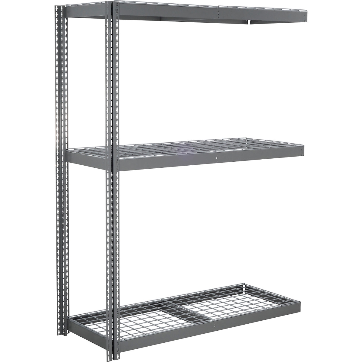 Global Industrial ABD24609R3 3 Shelf Extra Heavy Duty Boltless Shelving Add On - Wire Deck, Gray - 60 x 24 x 96 in.