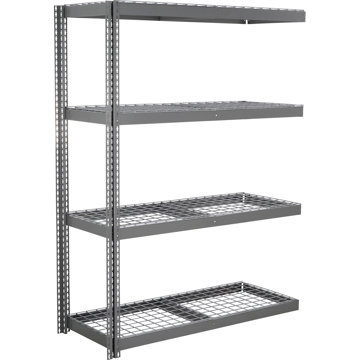 Global Industrial ABD24609R4 4 Shelf Extra Heavy Duty Boltless Shelving Add On - Wire Deck, Gray - 60 x 24 x 96 in.