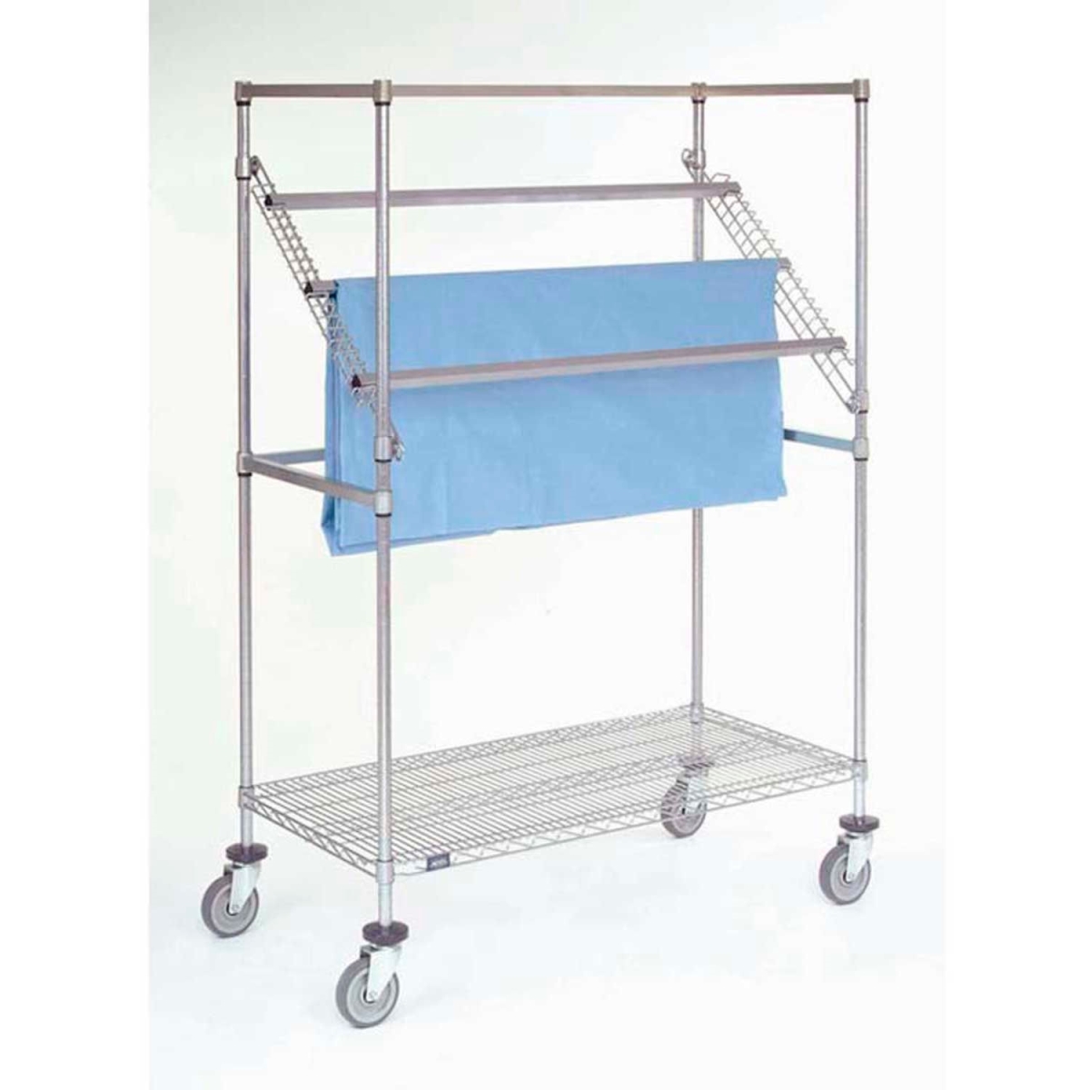 Global Industrial SWR2460CB Nexel High Profile Sterile Wrap Rack 2 Casters with Brakes - 60 x 24 x 68 in. - Chrome