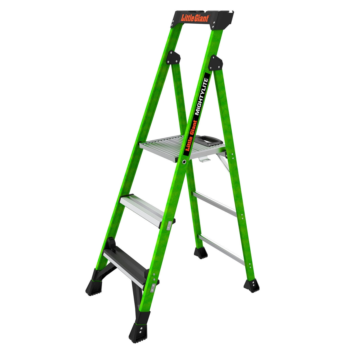 B3145183 MightyLite Step Ladder with Ground Cue - 5 ft. Type IAA - 3 Step - Green - 375 lbs