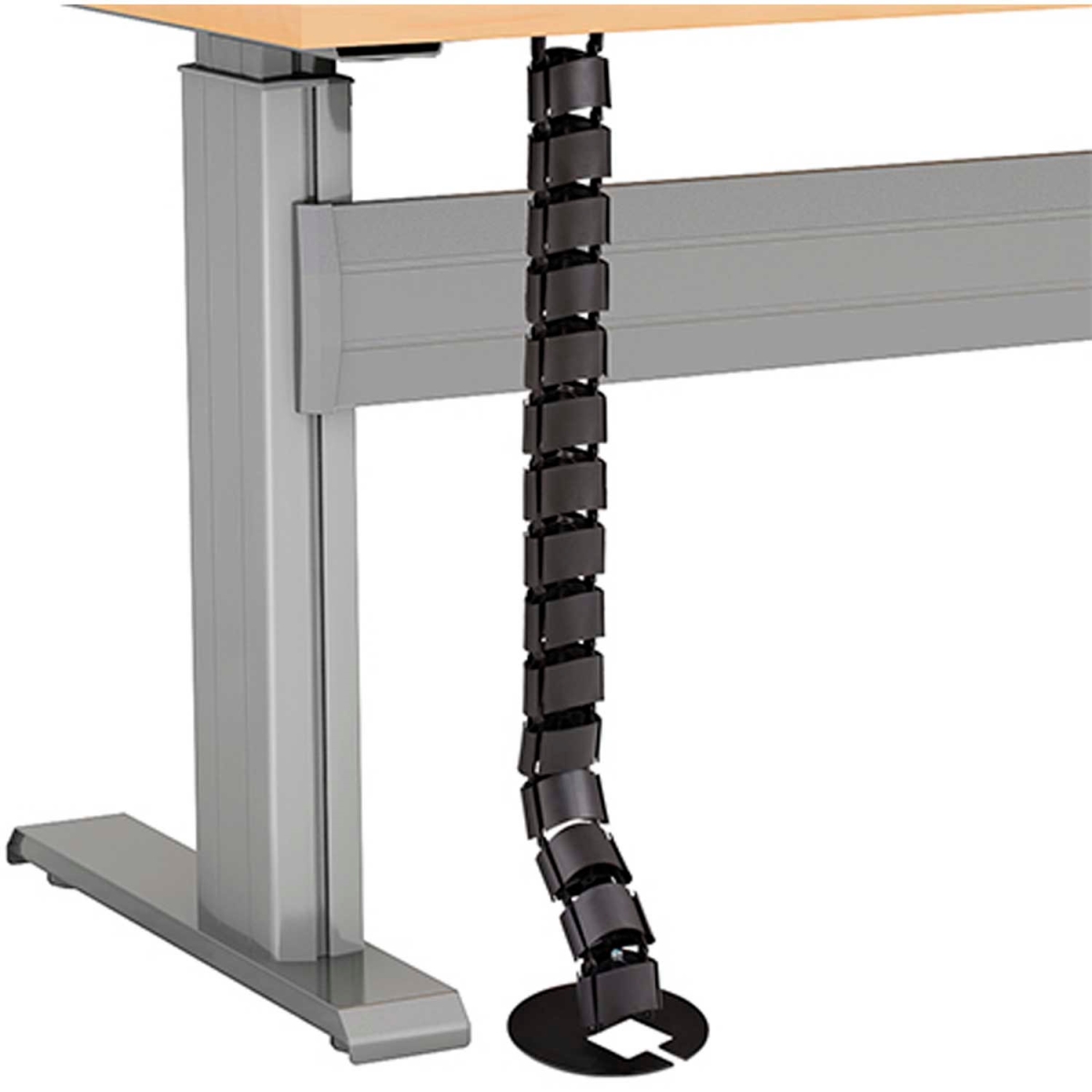 B1398644 Right Angle Flex Cable Management Vertical for Height Adjustable Desk - 1250 mm