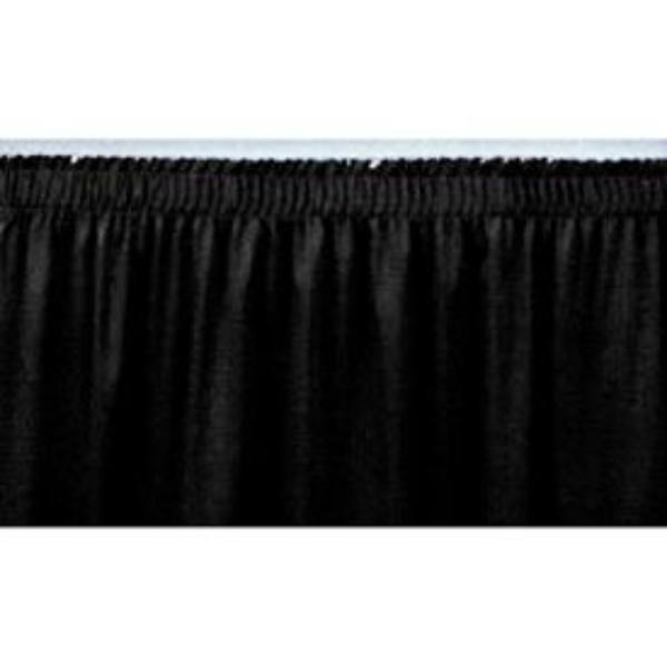 B212442 4 ft. Shirred-Pleat Skirting for 32 in. Stage - Black