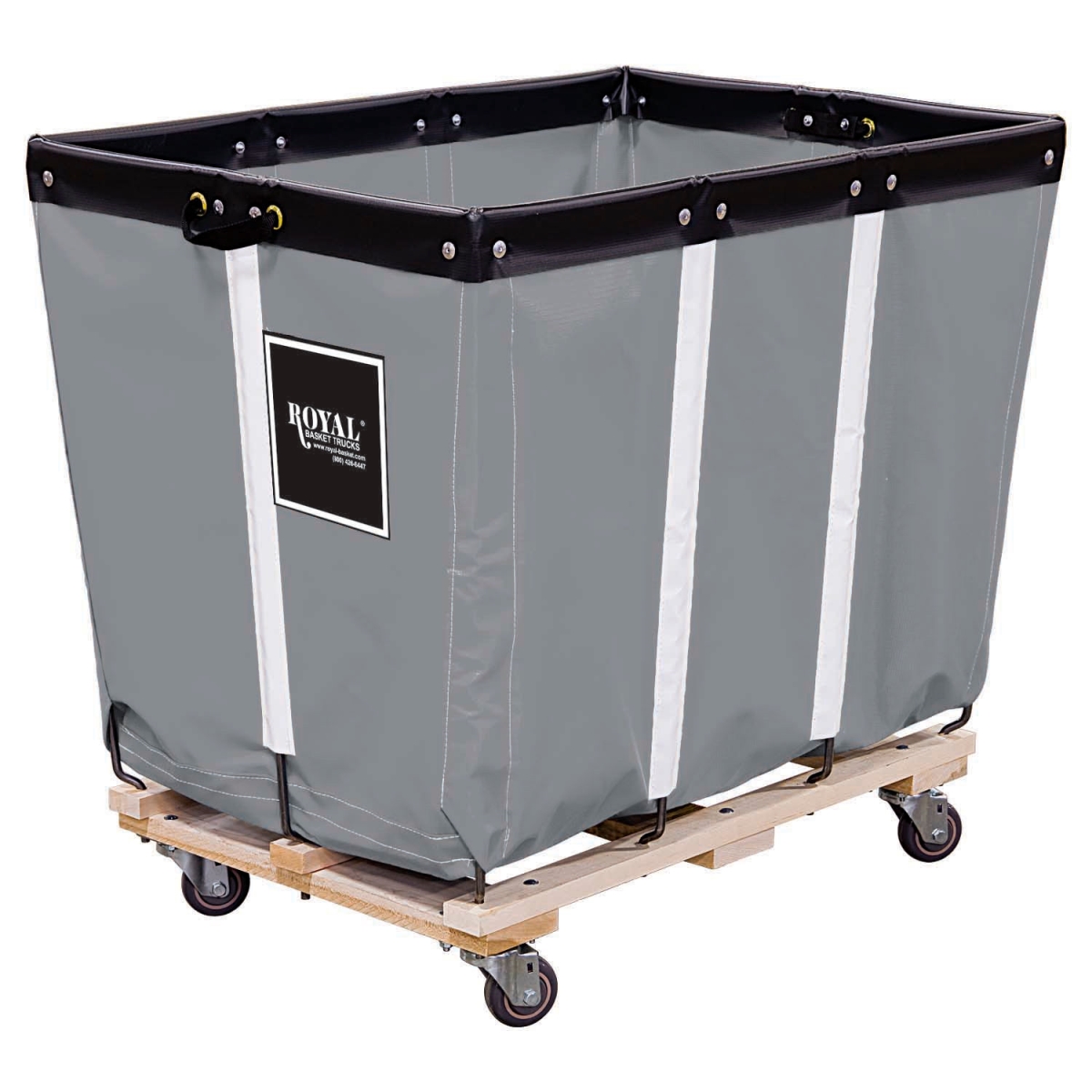 Picture of Royal Basket Trucks 4831628 6 BU-Standard-Duty Basket Truck - Vinyl Liner - 4 Swivel Casters - Gray