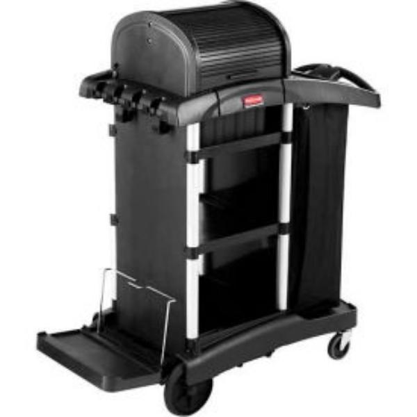 Picture of Rubbermaid Commercial Products B1229436 Executive High Security Janitorial Cleaning Cart - Black - 1861427