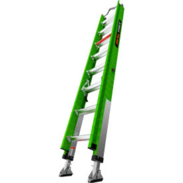 B3144991 Hyperlite Extension Ladder with V-Bar & Ratchet Leveler - Green - 16 ft. Type IAA - 375 lbs