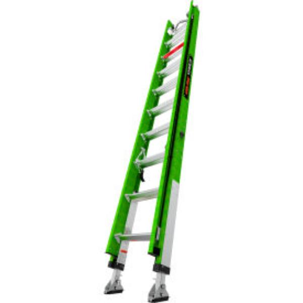 B3144994 Hyperlite Extension Ladder with V-Rung & Ratchet Levelers - Green - 20 ft. Type IAA - 375 lbs