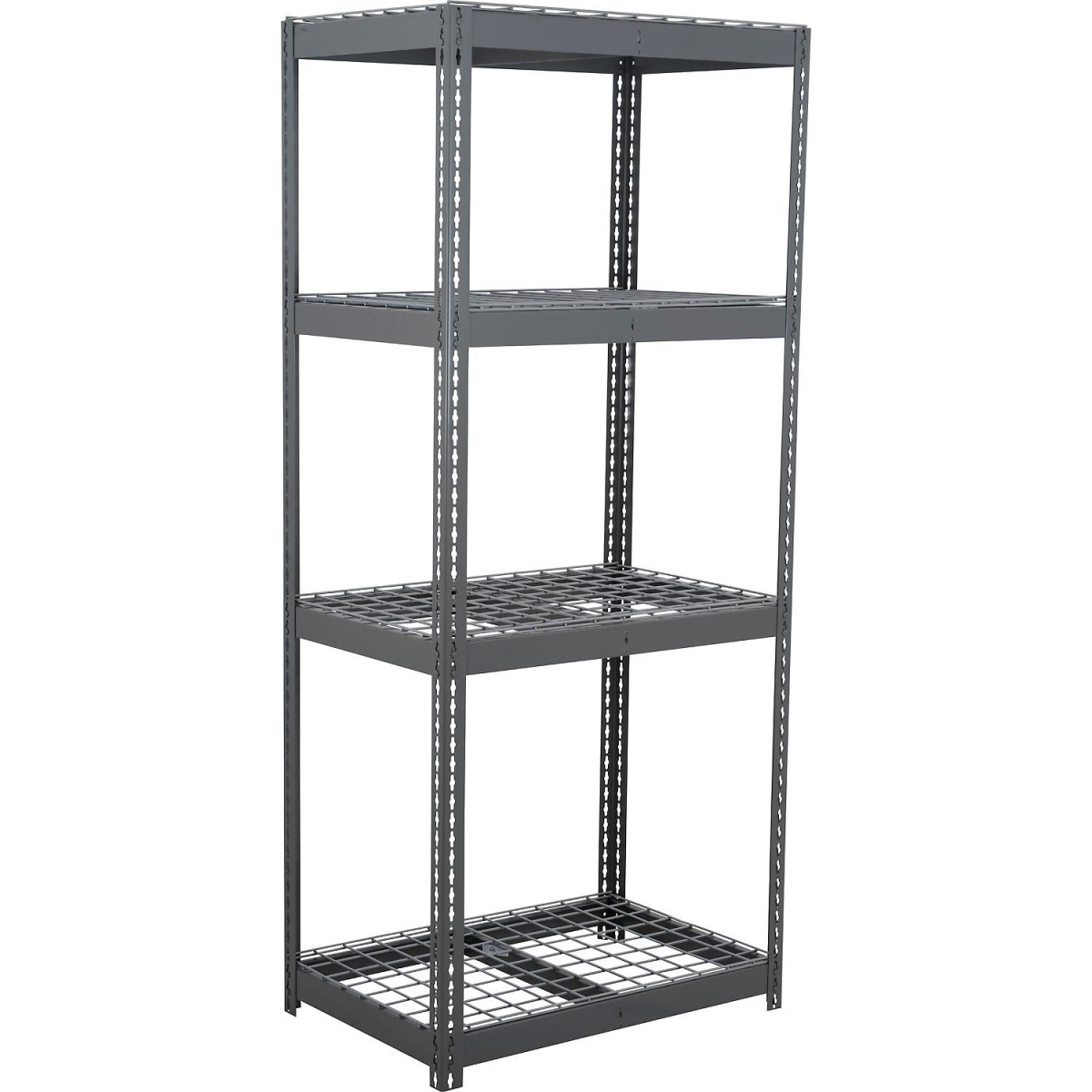Global Industrial BD246010R4 4 Shelf Extra Heavy Duty Boltless Shelving Starter, Wire Deck - Gray - 60 x 24 x 120 in.