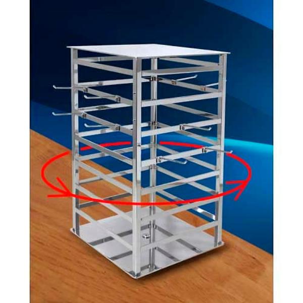 B1224120 4 Ways Spinning Chrome Jewelry Display - Silver