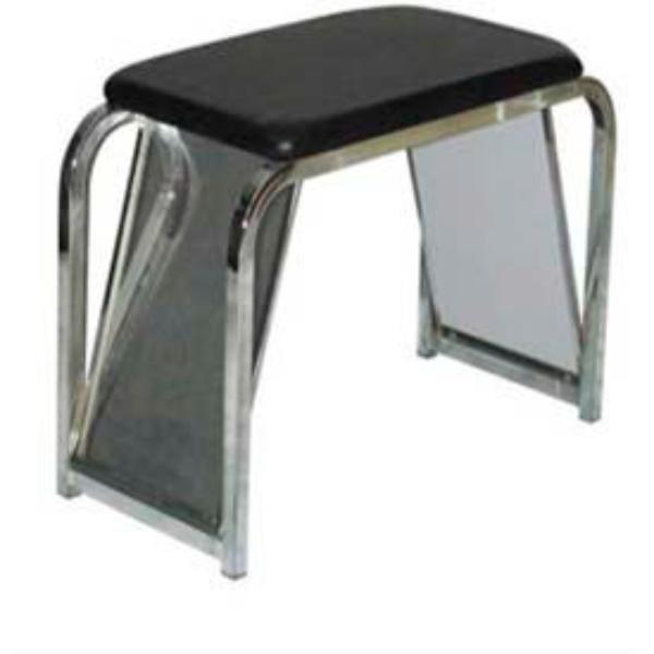 B811954 Shoe Metal Bench with Mirror - 30 x 14 x 19 in. - Black & Chrome