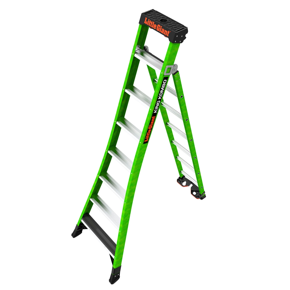 B3145054 King Kombo Combination Ladder with Grip-N-Go Hinge - 8 ft. Type IAA - 7 Step - Green - 375 lbs