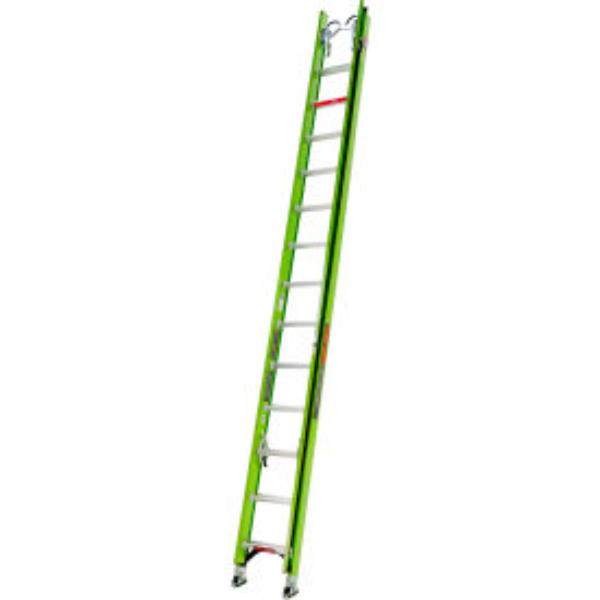B3145094 Hyperlite Extension Ladder with Cable Hooks - Claw & Pole Strap - Green - 28 ft. Type IA - 300 lbs