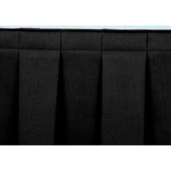 B212330 8 ft. Box-Pleat Skirting for 24 in. Stage - Black