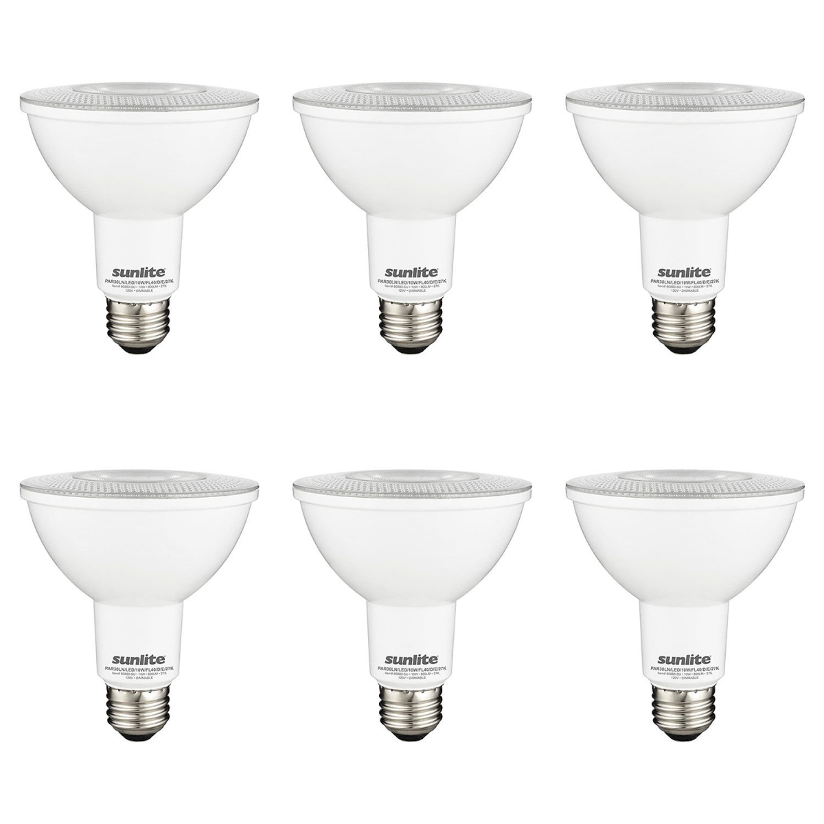 B3167072 Sunlite LED PAR30 Recessed Light Bulb - E26 Base - 9W - 850 Lumens - 2700K - Soft White - Pack of 6