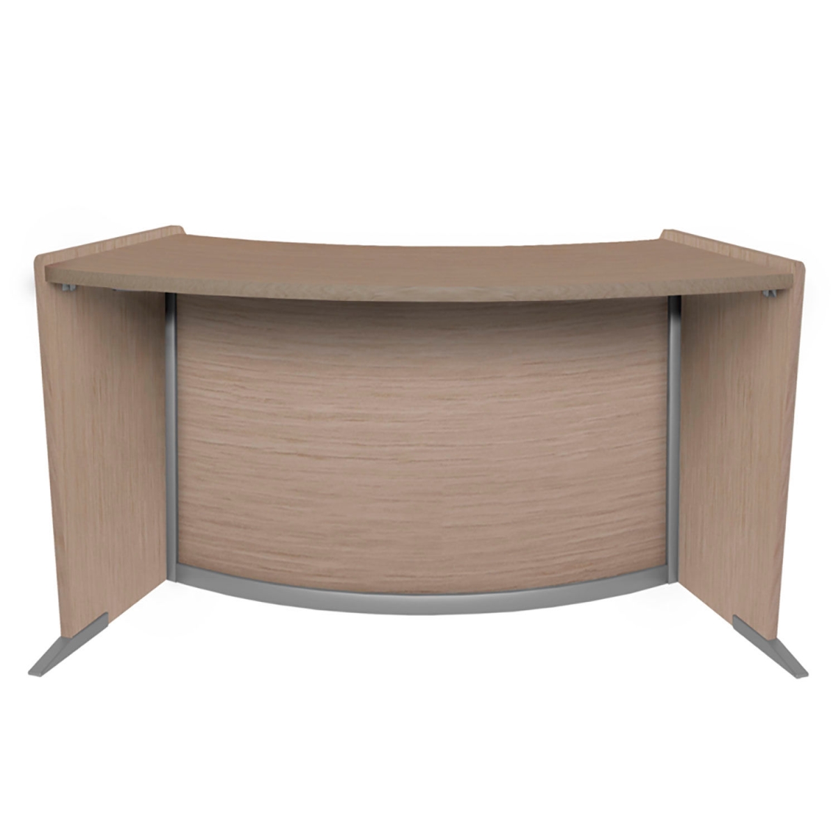 Marque Curved ADA Compliant Reception Desk - Noble Oak - 62.5 x 25 x 33 in.