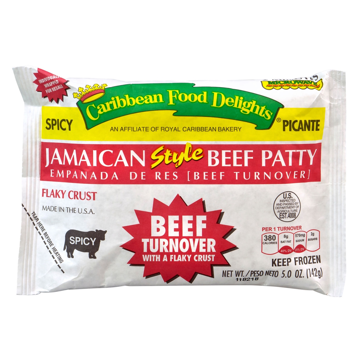 Picture of Green Rabbit Holdings B2946970 Caribbean Food Delights Jamaican Style Spicy Beef Empanadas - 10 Count