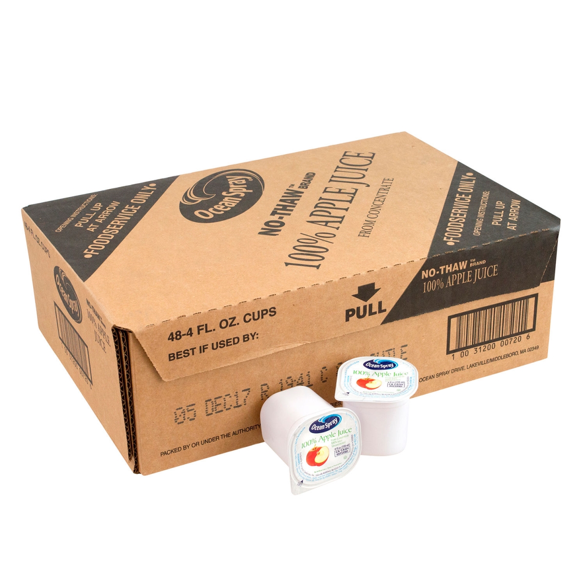Picture of Green Rabbit Holdings B2946441 Ocean Spray 100 Percent Apple Juice Cups - 4 oz - 48 Count