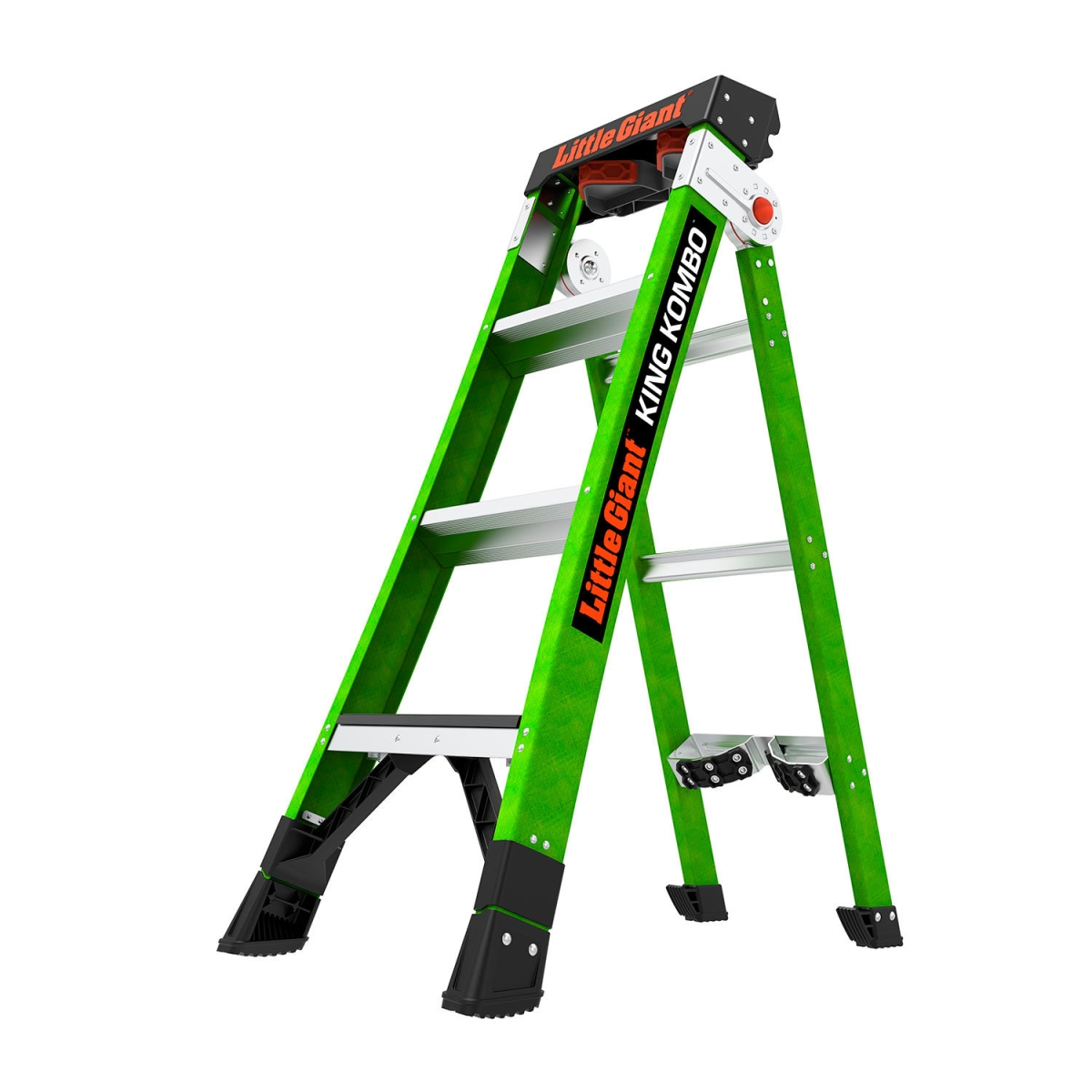 B3144972 King Kombo Industrial Combination Ladder - Green - 4 ft. Type IAA - 3 Step - 375 lbs -  Little Giant Ladders
