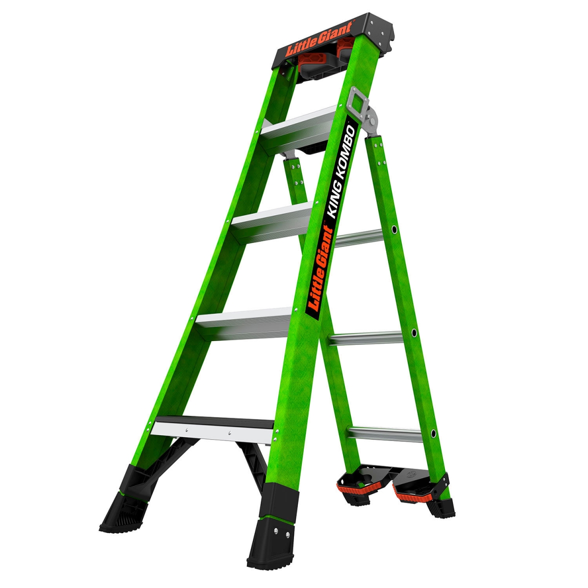 B3145012 King Kombo Ladder with Grip-N-Go Release Hinge - 5 ft. Type IAA - 4 Step - Green - 375 lbs