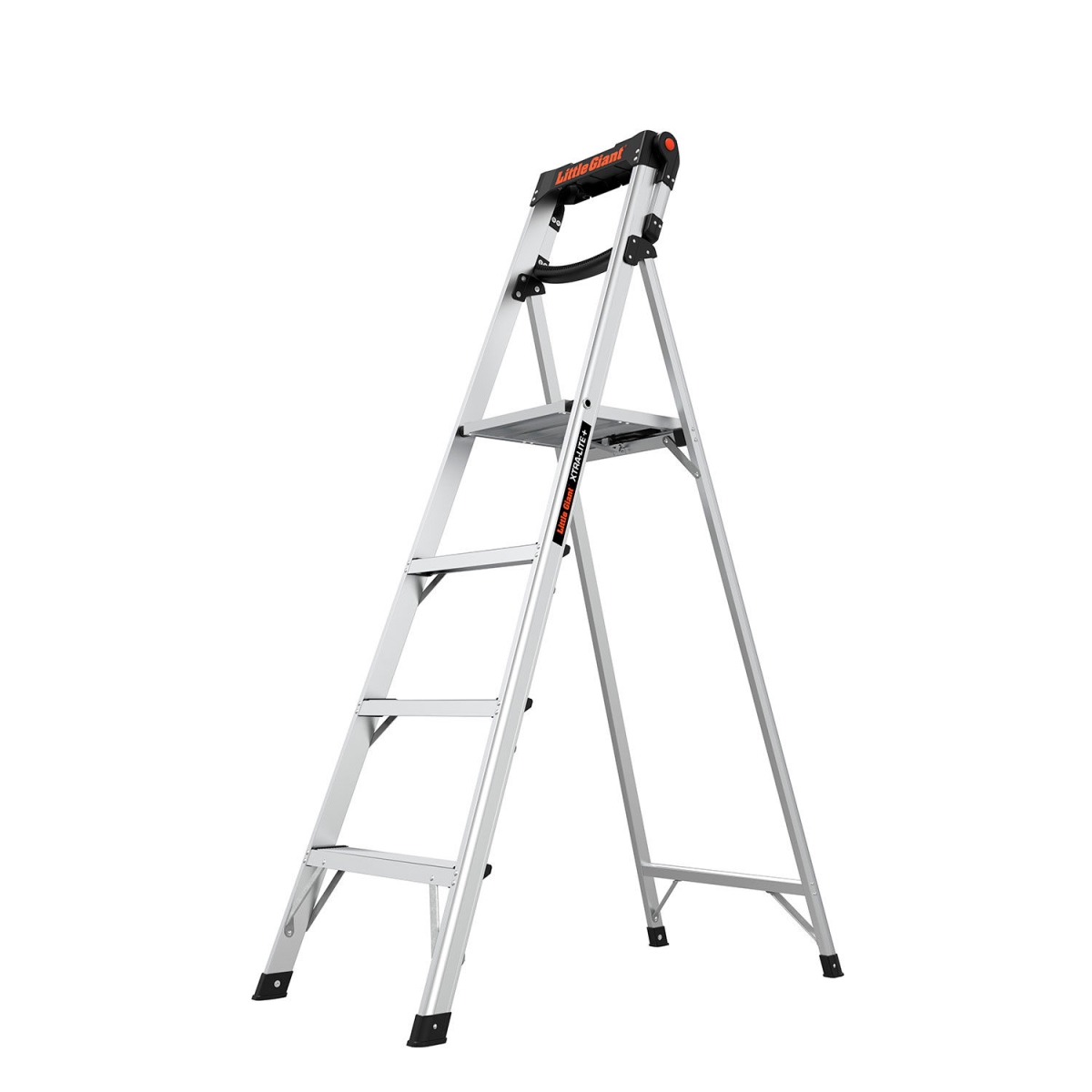 B3145132 Xtra-Light Plus Step Ladder with Flip-Up Handrail - 6 ft. Type IAA - 4 Step - Silver - 375 lbs