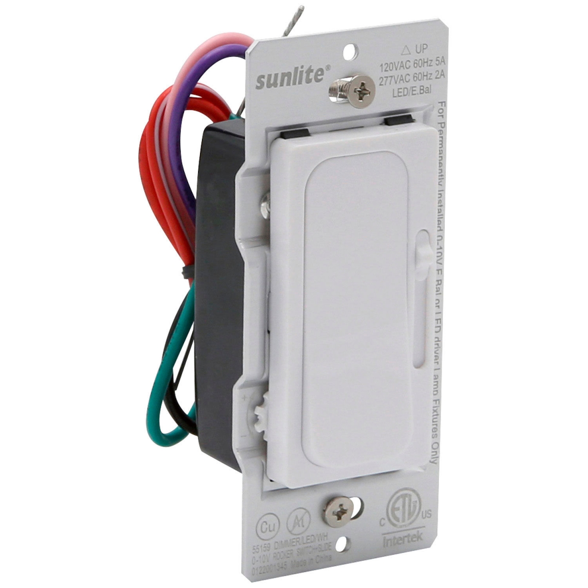 B3166756 Sunlite LED Wall Dimmer Switch - 120-277V - 600W - White - Pack of 4