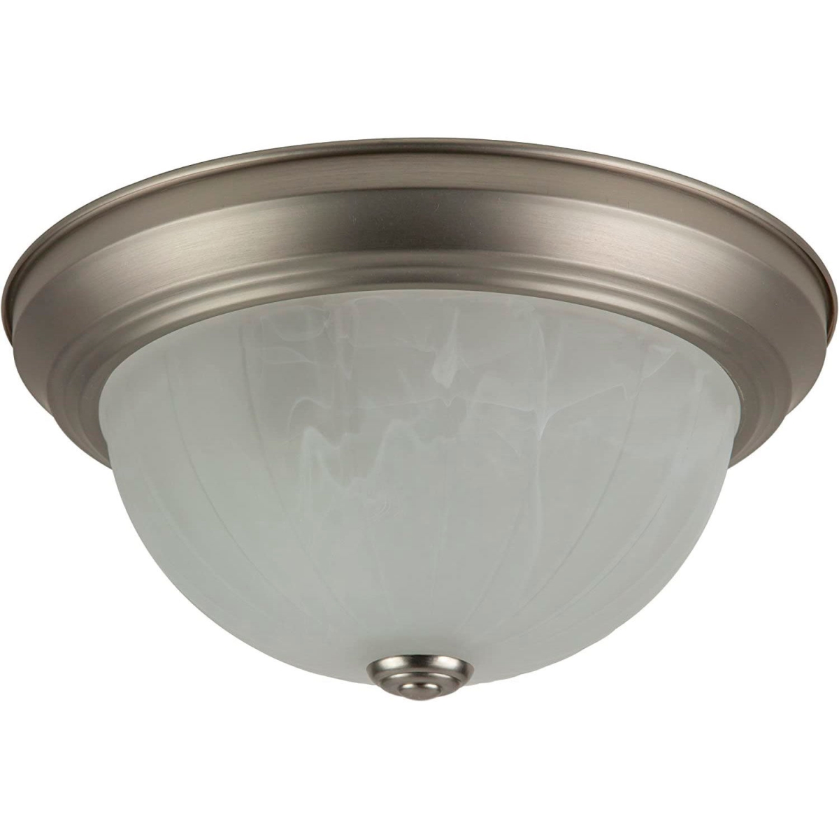 B3166795 Sunlite Round Flush Mount Ceiling Light Fixture - 60W - 11.25 in. Dia. - Brushed Nickel