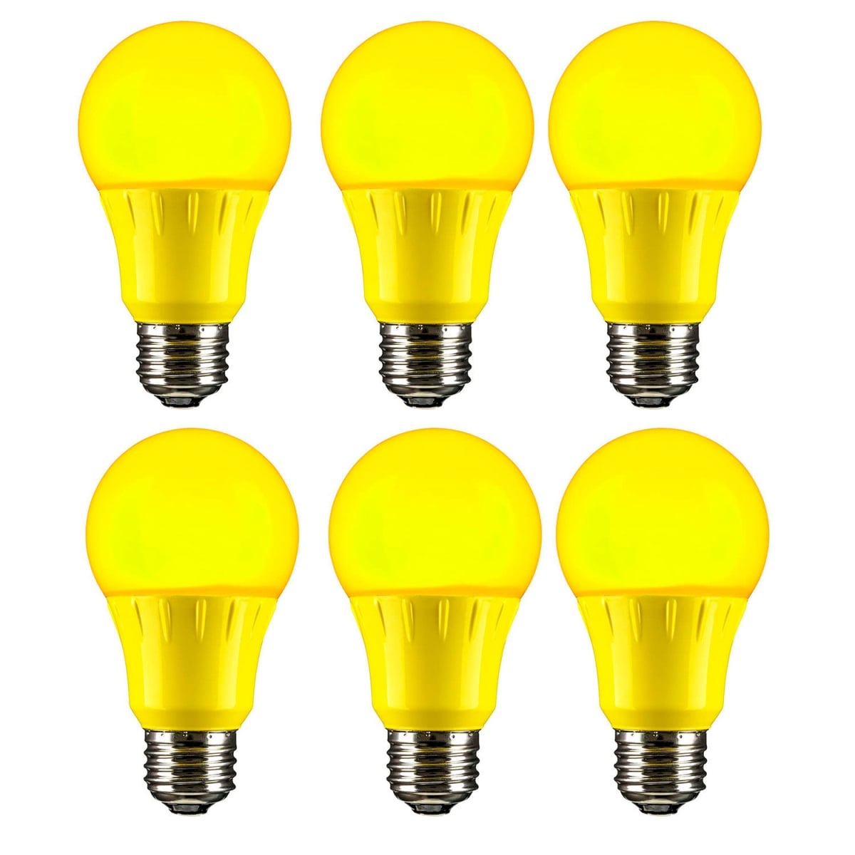 B3166951 Sunlite LED A19 Colored Light Bulb - E26 Base - 3W - Yellow - Pack of 6