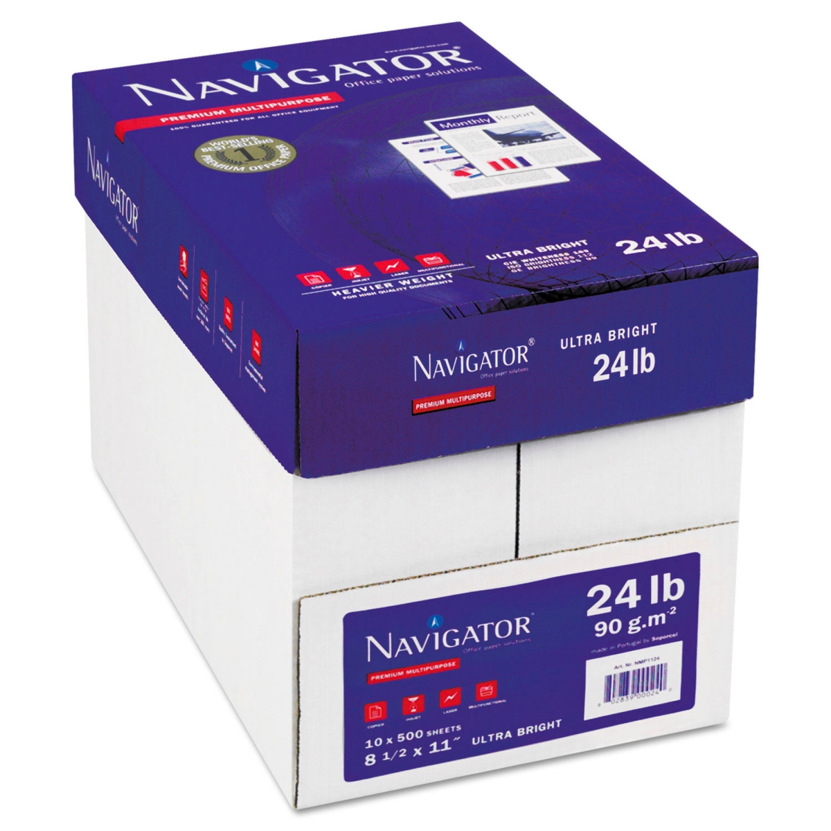B1597778 Navigator Platinum Paper - White - 8.5 x 11 in. - 5000 Sheets - 24 lbs