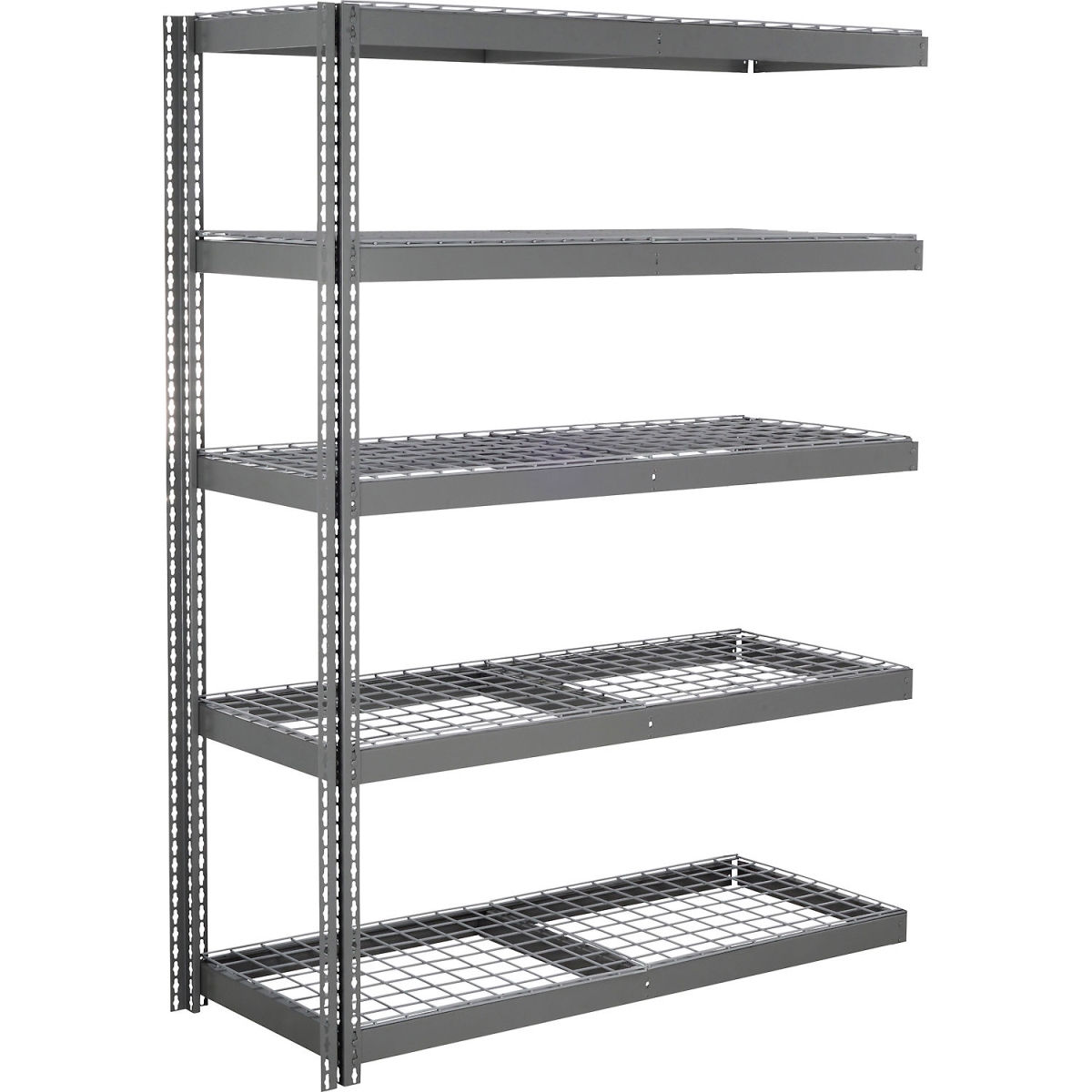 Global Industrial ABD24609R5 5 Shelf Extra Heavy Duty Boltless Shelving Add On - Wire Deck, Gray - 60 x 24 x 96 in.