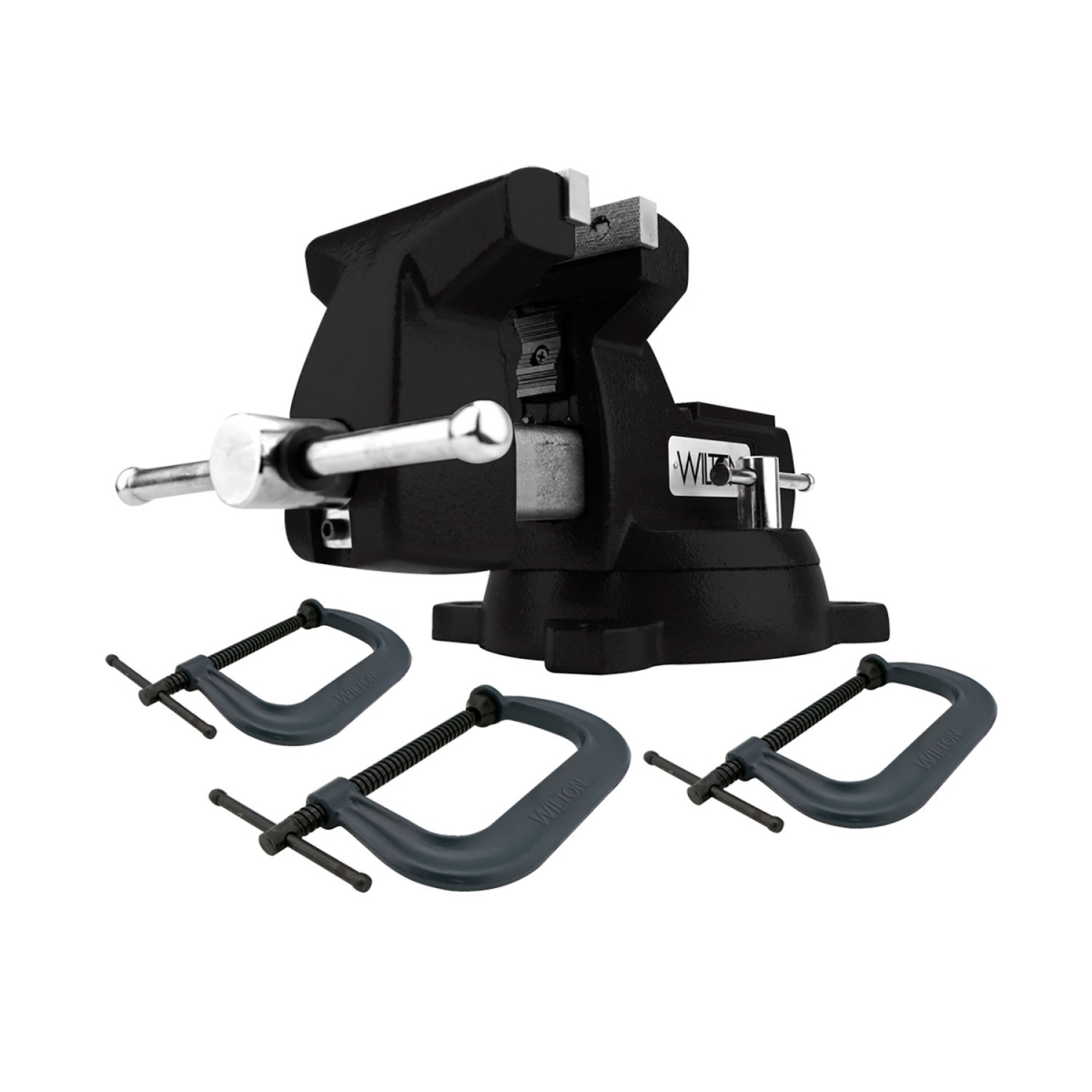 B3081189 Wilton SE 746 Mechanics Vise & C-Clamp Kit - Gray