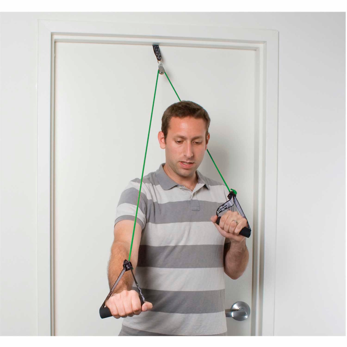 B2188282 CanDo Shoulder Pulley Exerciser with Tubing & Handles - Green - Medium
