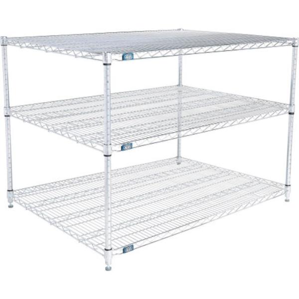 Global Industrial 30603C3 Nexel 3 Shelf Chrome Wire Shelving Unit Starter, Chrome - 60 x 30 x 34 in.